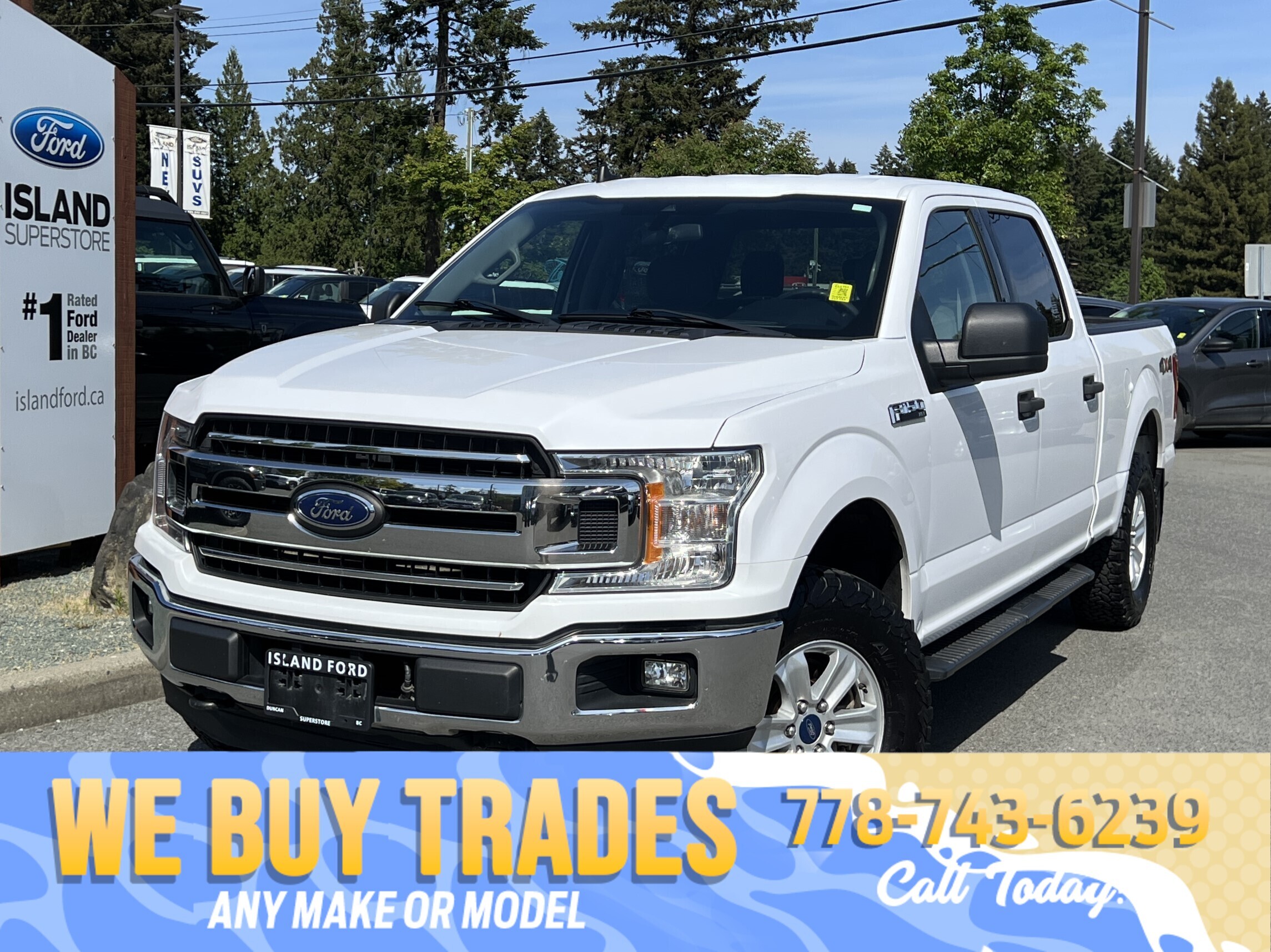 White 2020 Ford F-150 XLT SuperCrew LB 4WD Pickup Truck Four-Wheel Drive Automatic