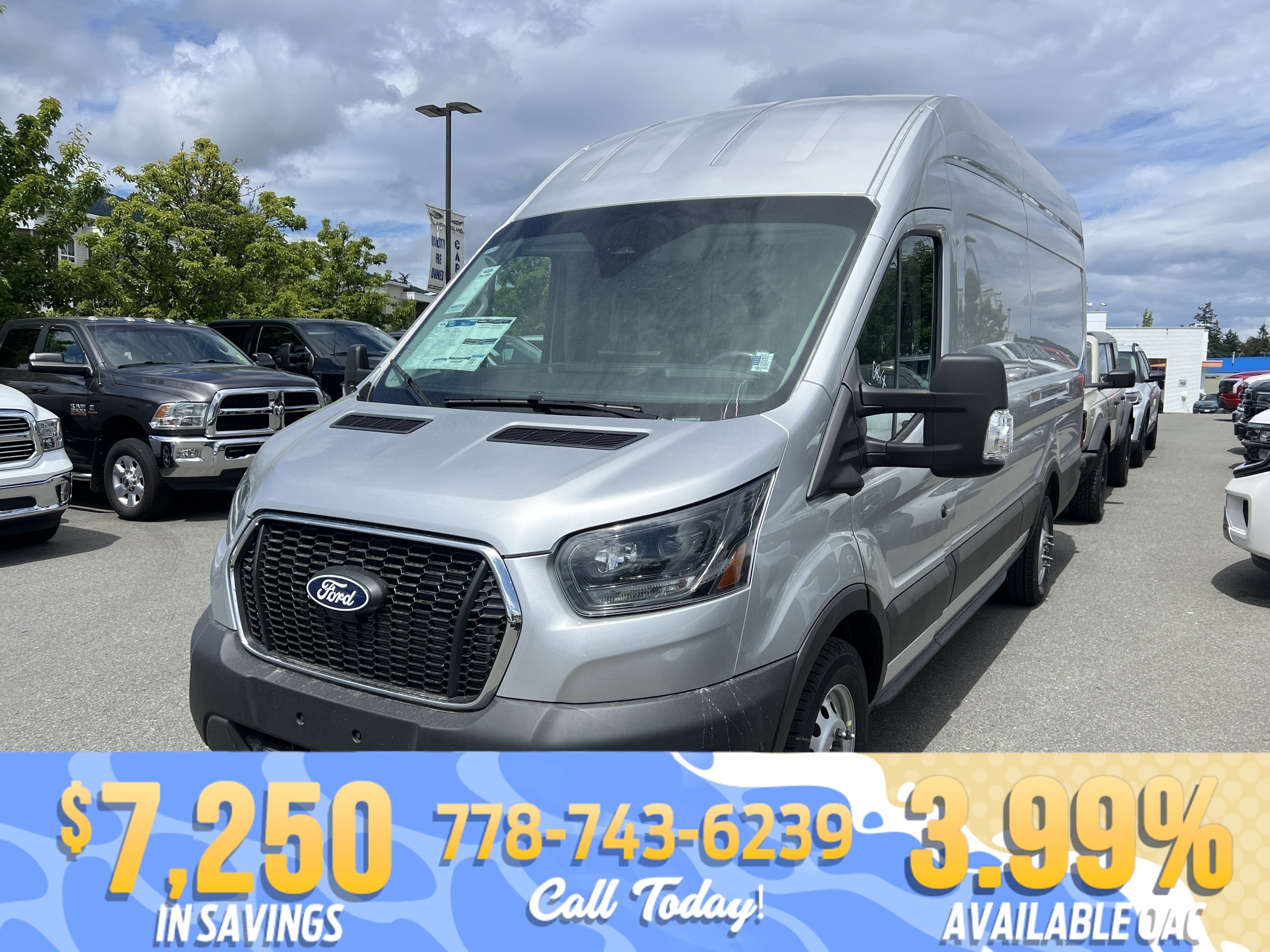 Silver 2026 Ford Transit Cargo 350 High Roof Extended LB AWD Van All-Wheel Drive Automatic