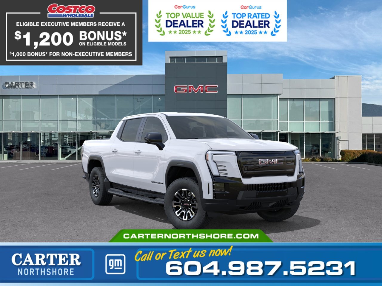 White 2026 GMC Sierra EV Elevation Crew Cab (Standard Range) e4WD Pickup Truck All-Wheel Drive 1-Speed Automatic