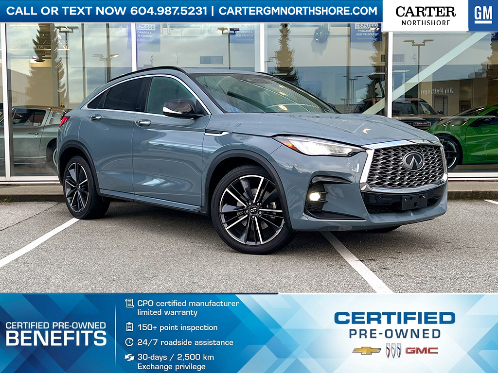 Silver 2023 INFINITI QX55 Luxe AWD SUV / Crossover All-Wheel Drive Continuously Variable Transmission