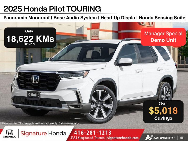White 2025 Honda Pilot Touring AWD SUV / Crossover All-Wheel Drive