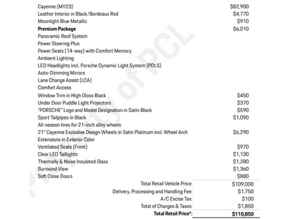 used 2023 Porsche Cayenne car, priced at $65,900