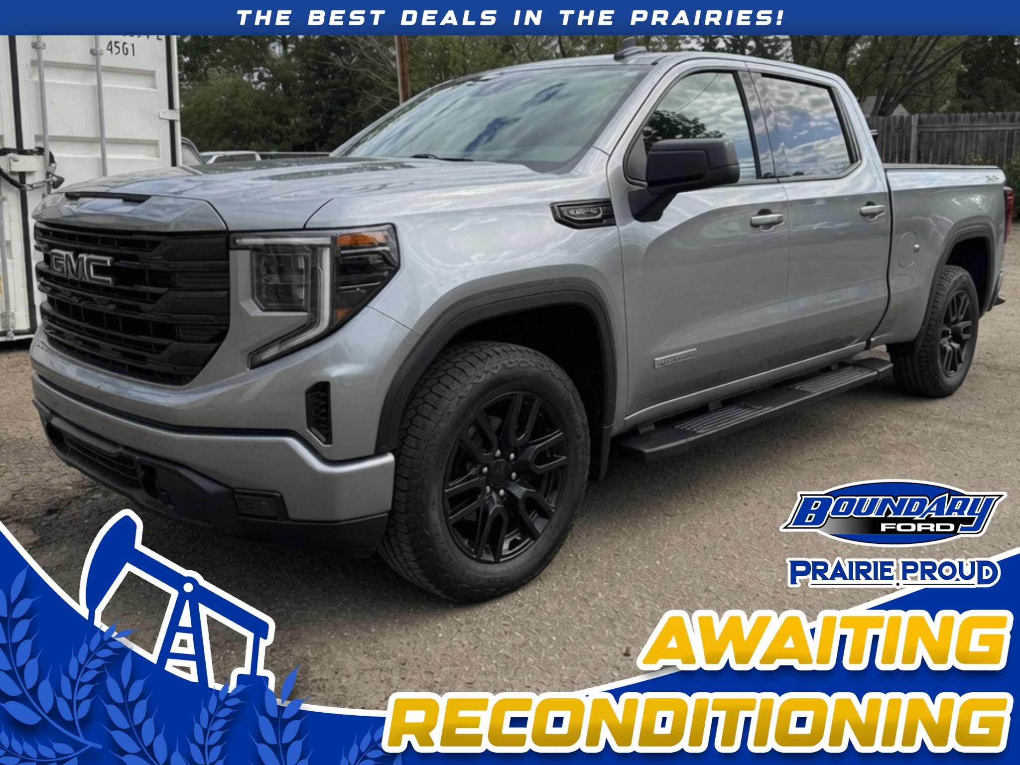 Silver 2023 GMC Sierra 1500 Elevation Crew Cab 4WD Pickup Truck Four-Wheel Drive Automatic