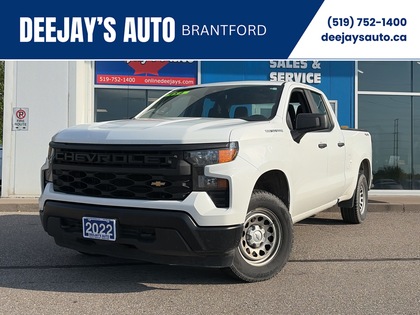 White 2022 Chevrolet Silverado 1500 Work Truck Double Cab 4WD Pickup Truck Four-Wheel Drive