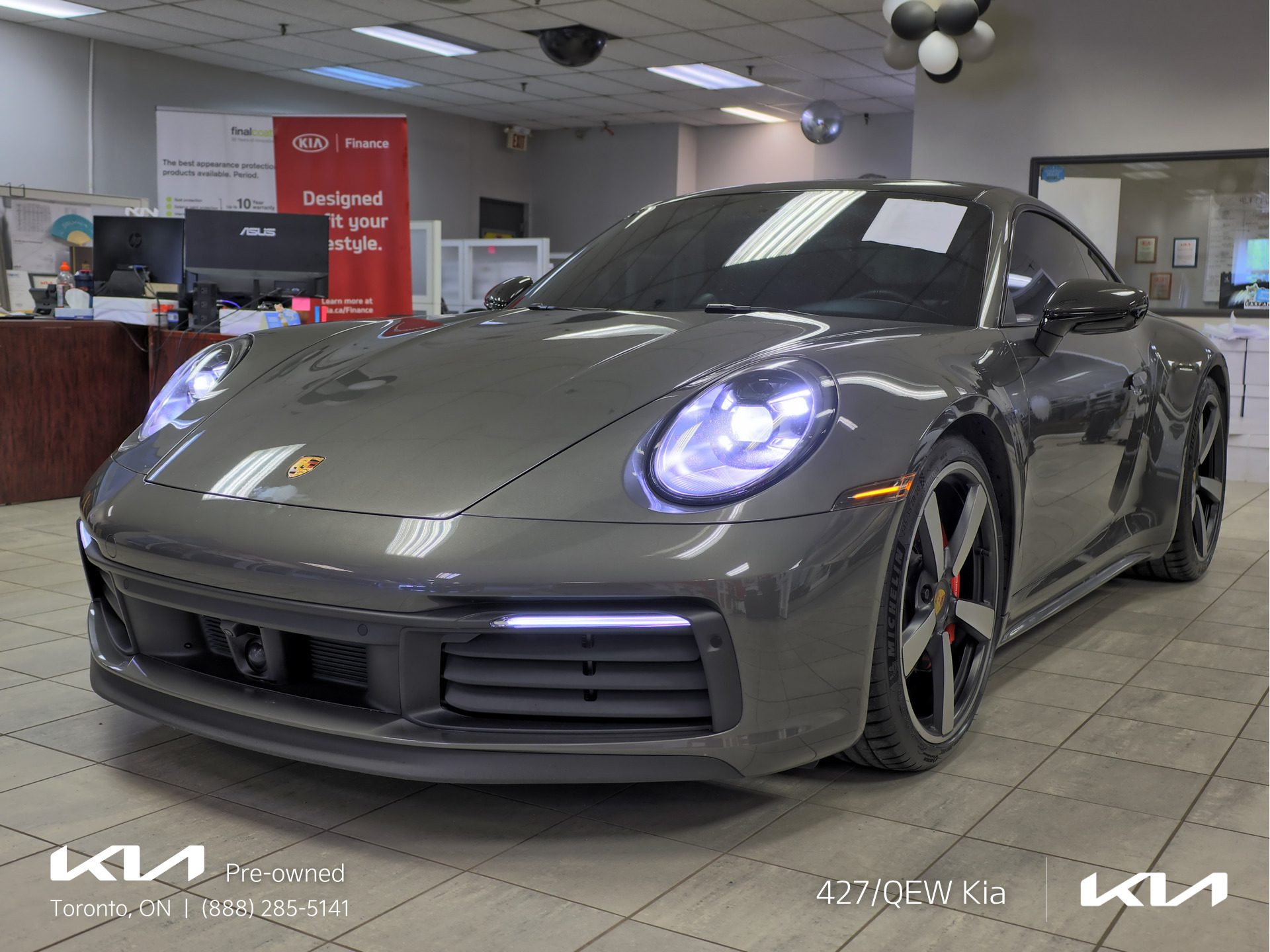 Gray 2022 Porsche 911 Carrera 4S Coupe AWD Coupe All-Wheel Drive Automatic