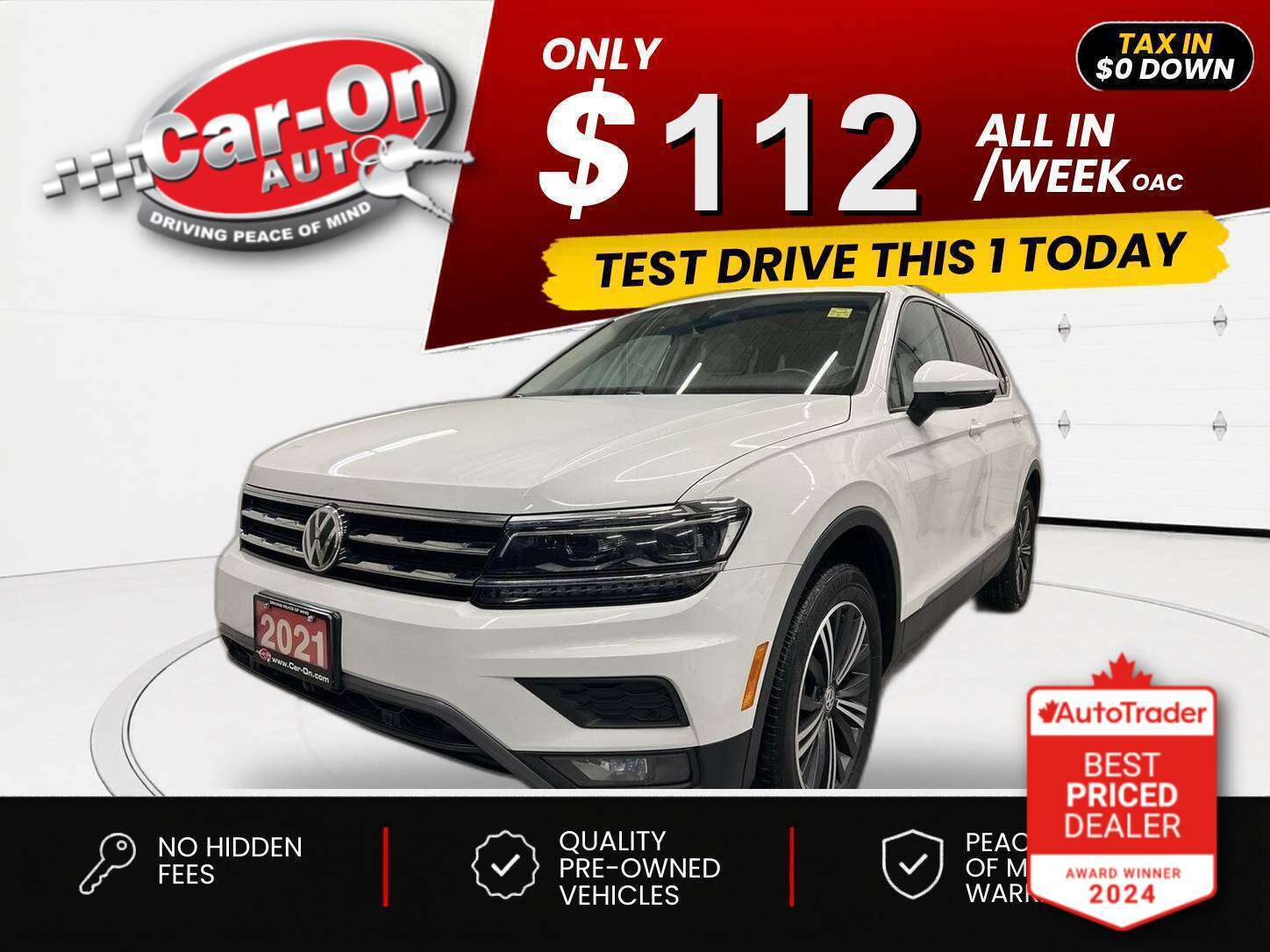 White 2021 Volkswagen Tiguan Highline 4Motion SUV / Crossover Automatic