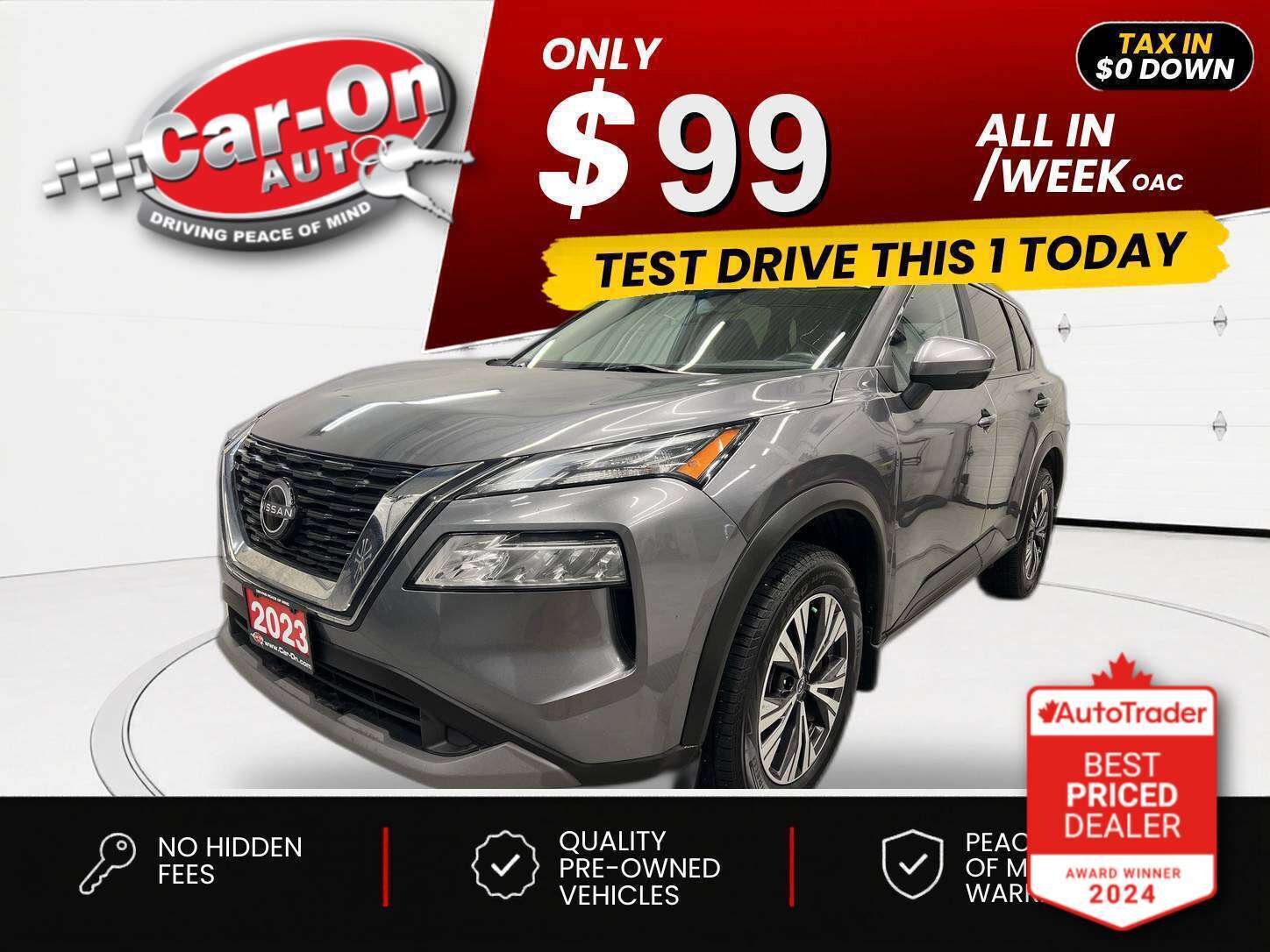 Gray 2023 Nissan Rogue SV AWD SUV / Crossover All-Wheel Drive Automatic