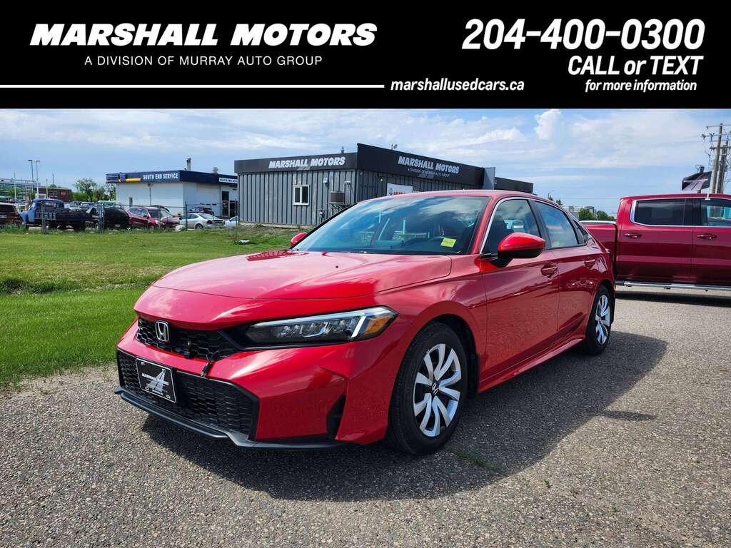 Rallye Red 2025 Honda Civic LX FWD Sedan Front-Wheel Drive Continuously Variable Transmission