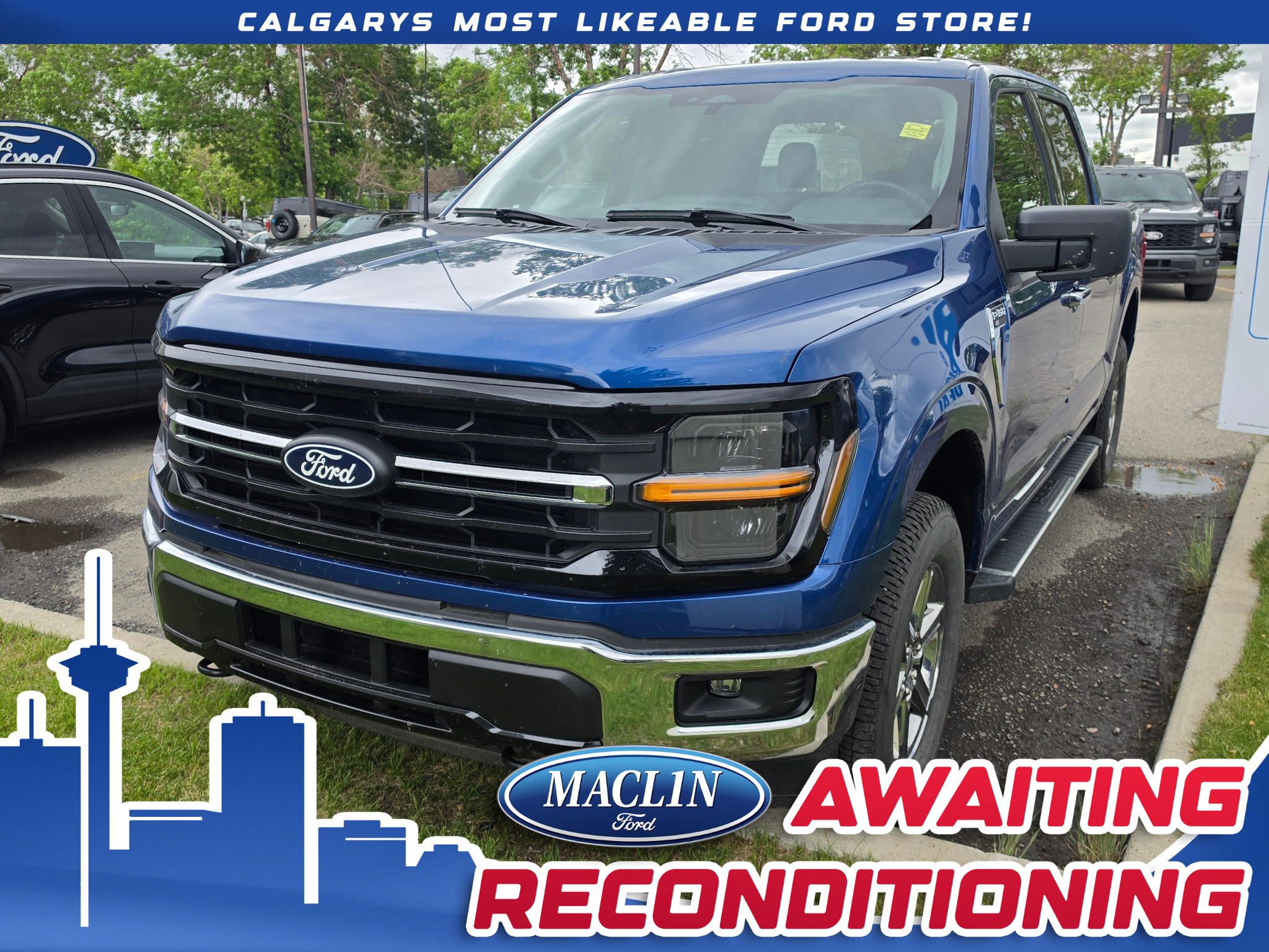 Blue 2025 Ford F-150 XLT SuperCrew 4WD Pickup Truck Four-Wheel Drive