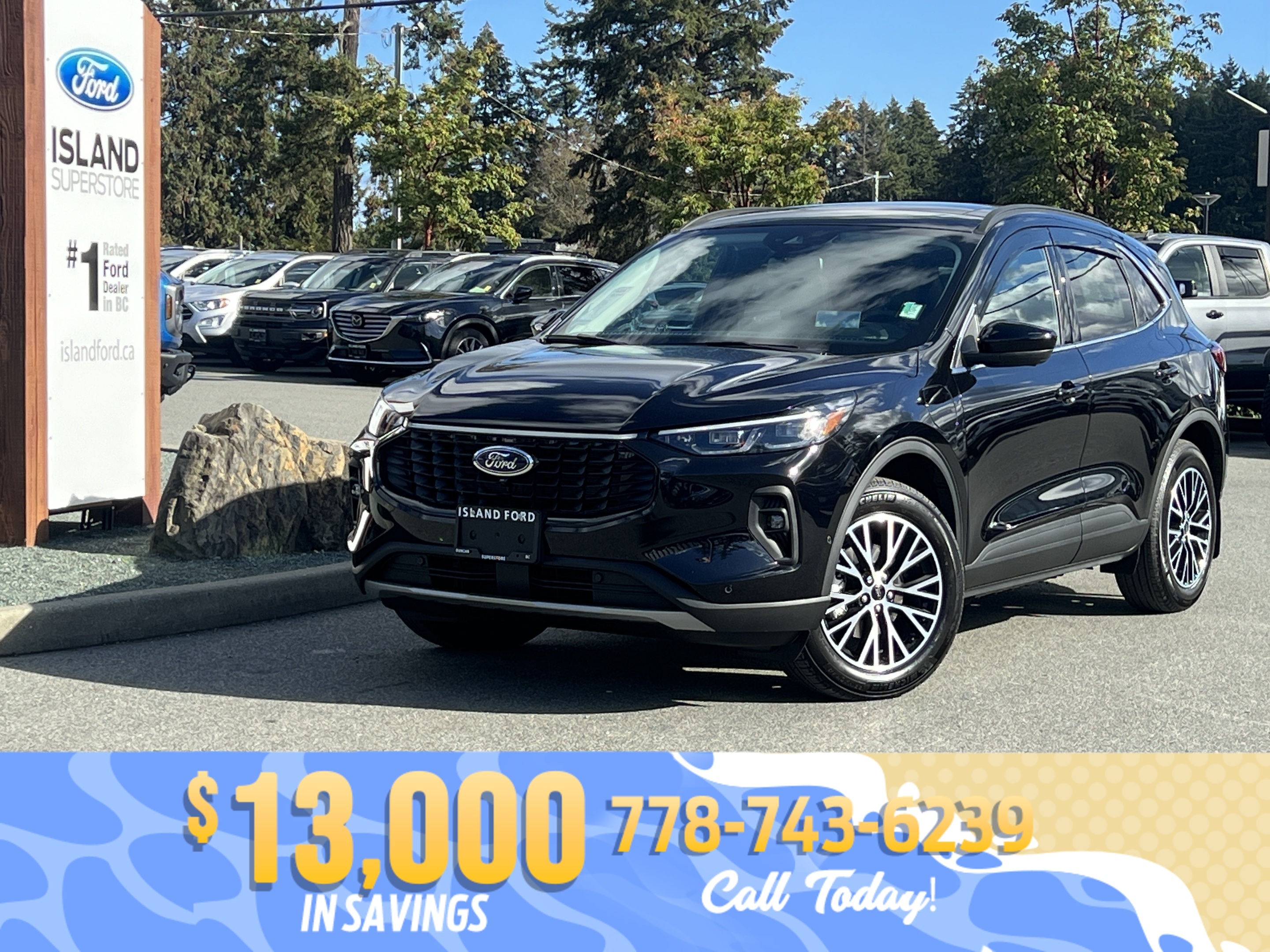 Black 2024 Ford Escape Hybrid Plug-in FWD SUV / Crossover Front-Wheel Drive Automatic