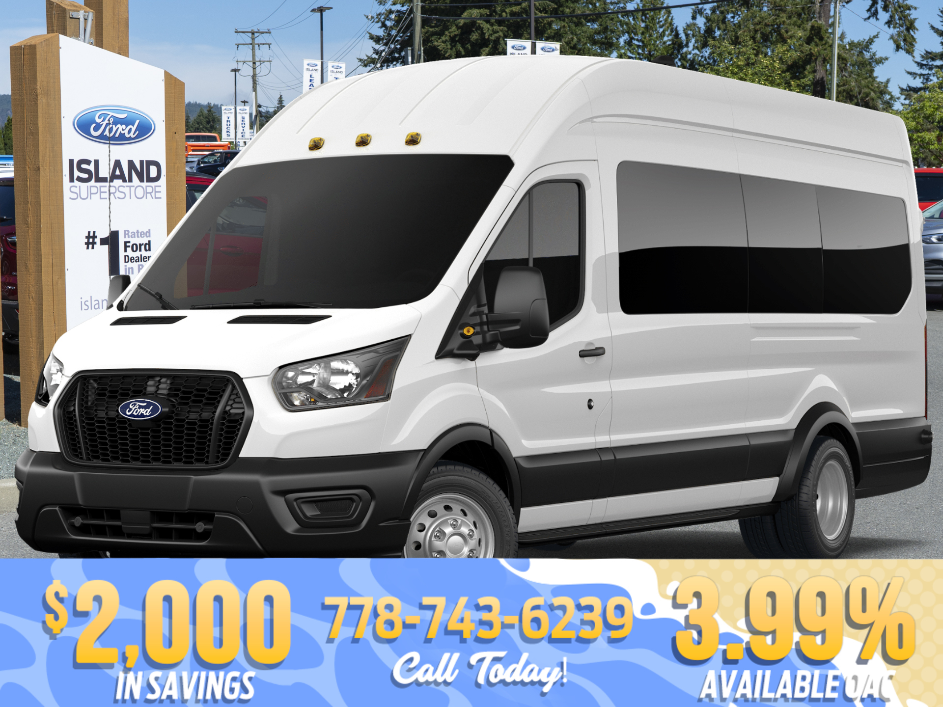White 2026 Ford Transit Passenger 350 HD XL High Roof Extended LB DRW RWD Van Rear-Wheel Drive