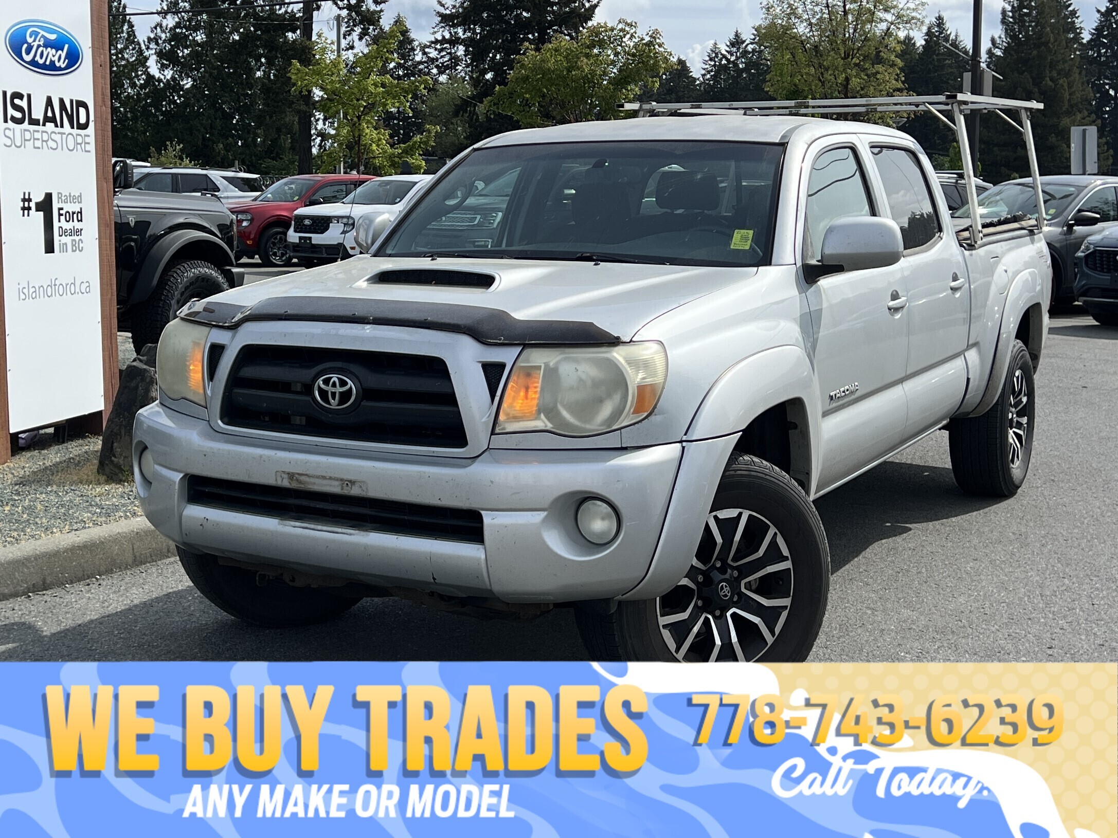 Silver 2007 Toyota Tacoma Double Cab V6 4WD Pickup Truck Four-Wheel Drive Automatic