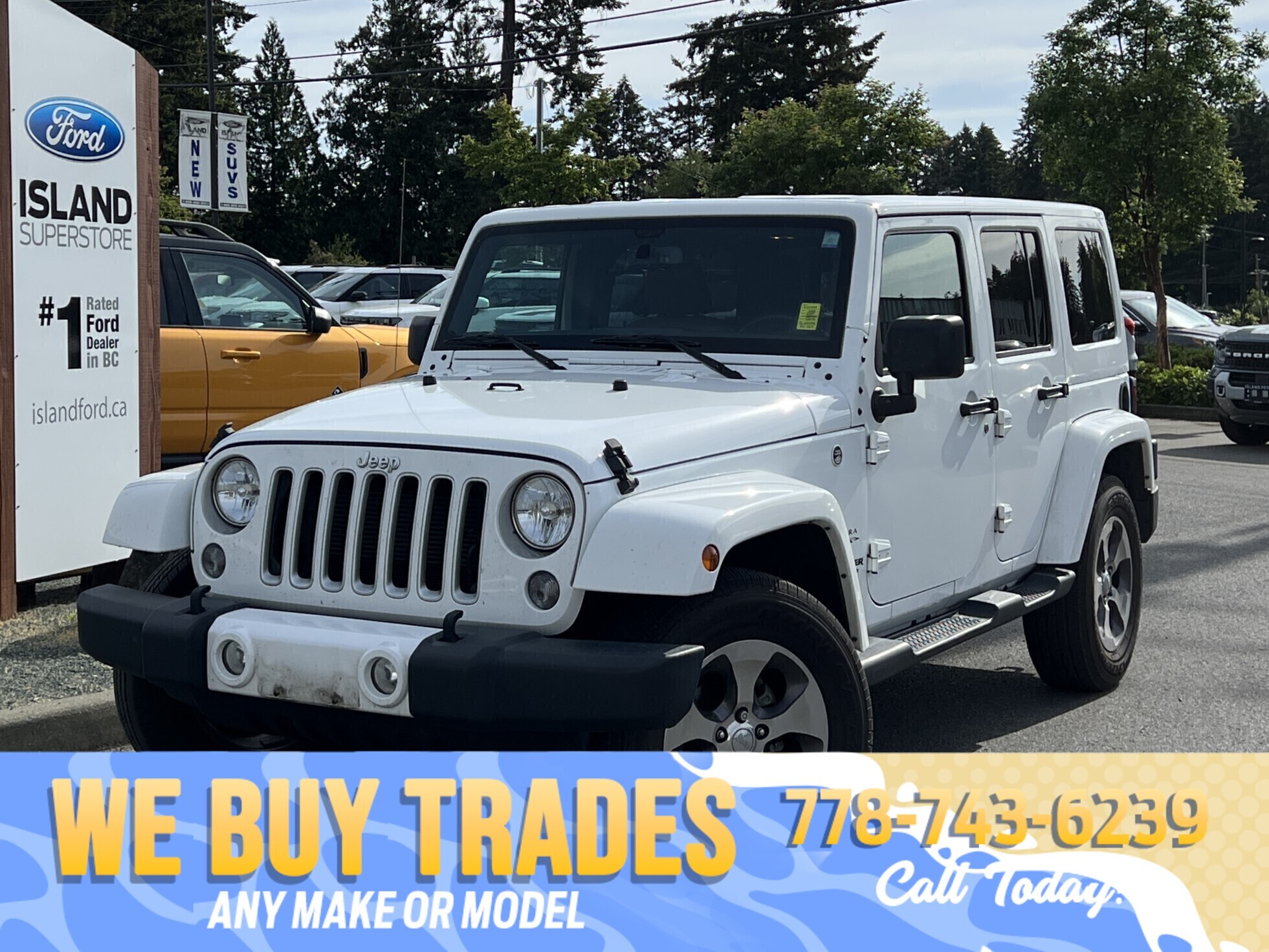 White 2016 Jeep Wrangler Unlimited Sahara 4WD SUV / Crossover Four-Wheel Drive Automatic
