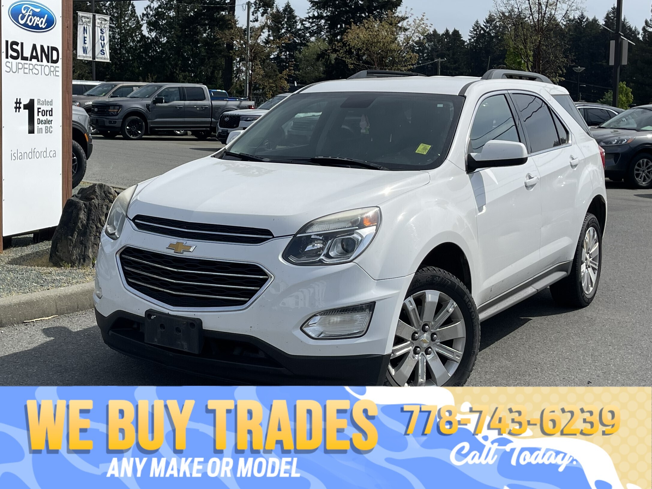 White 2016 Chevrolet Equinox LT FWD SUV / Crossover Front-Wheel Drive Automatic