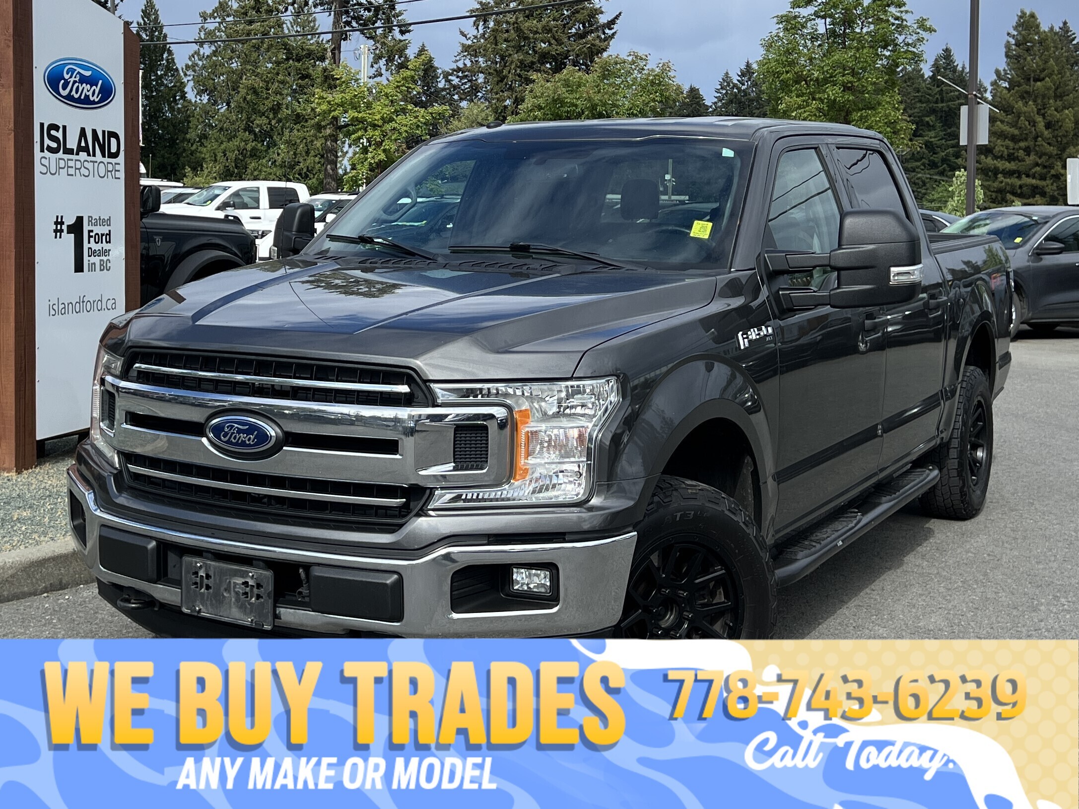 Gray 2018 Ford F-150 XLT SuperCrew 4WD Pickup Truck Four-Wheel Drive Automatic