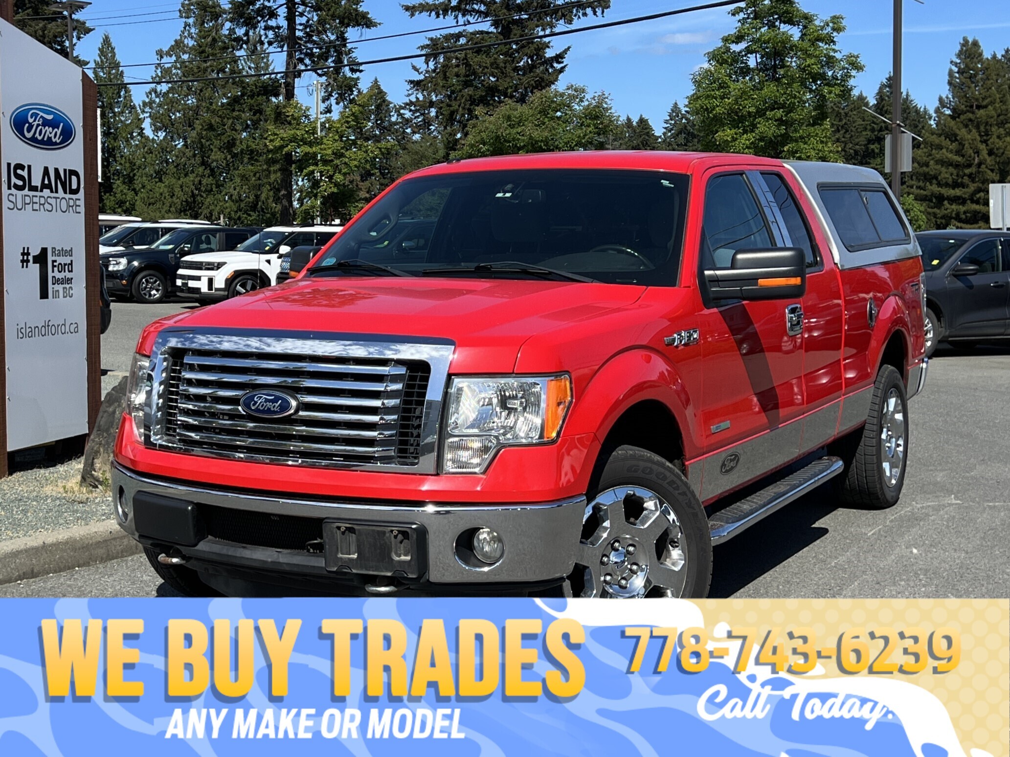 Red 2012 Ford F-150 XLT SuperCab 4WD Pickup Truck Four-Wheel Drive Automatic