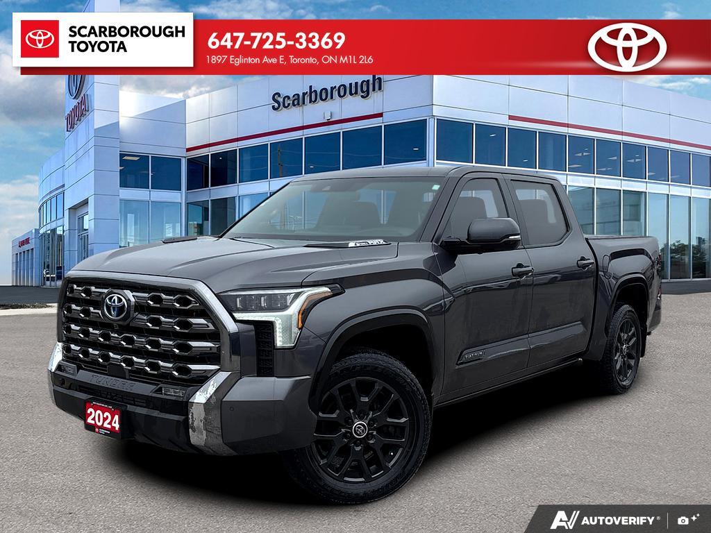 Gray 2024 Toyota Tundra Hybrid Platinum HV CrewMax Cab 4WD Pickup Truck Four-Wheel Drive Automatic