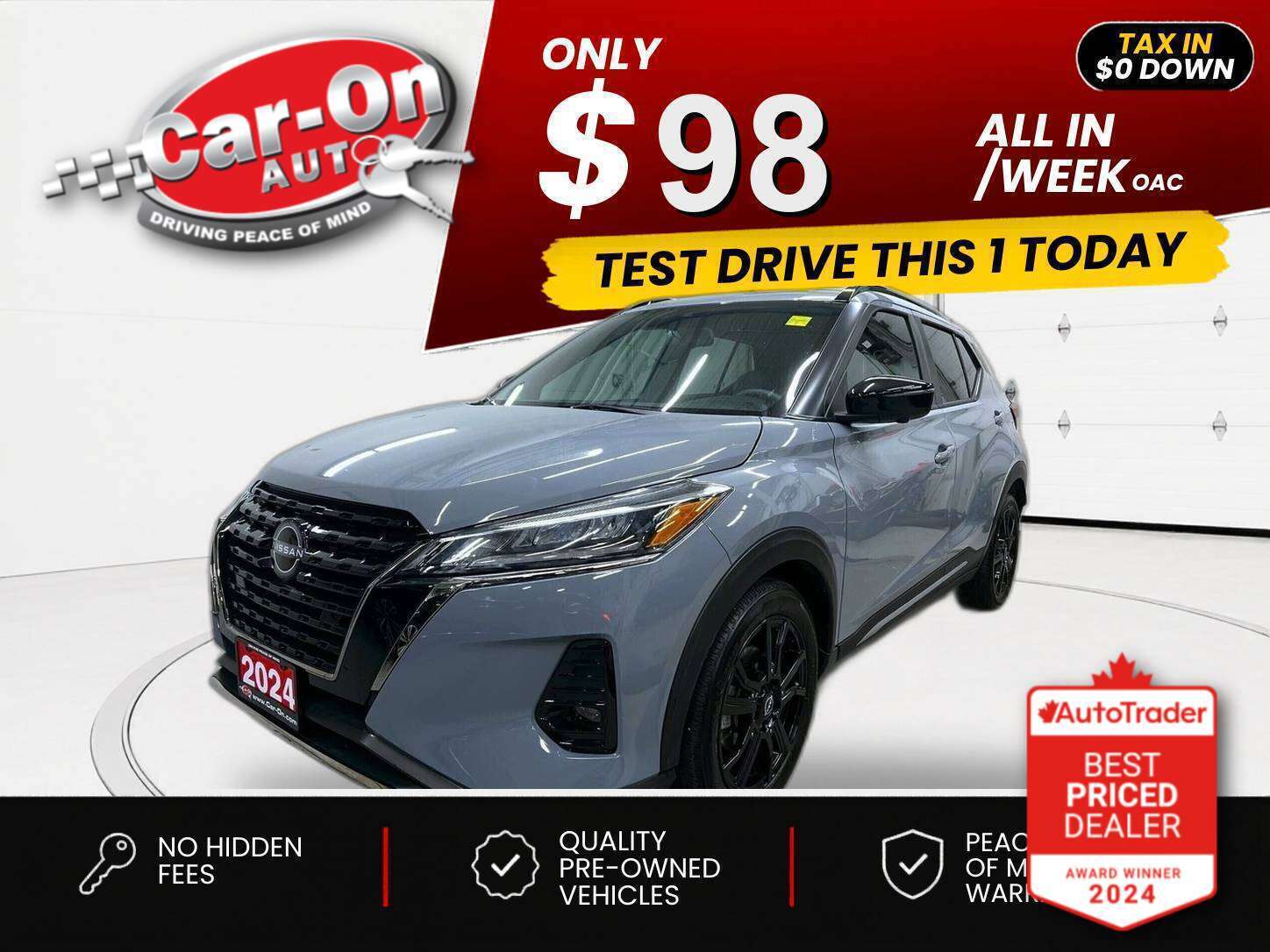 Gray 2024 Nissan Kicks SR FWD SUV / Crossover Front-Wheel Drive Automatic