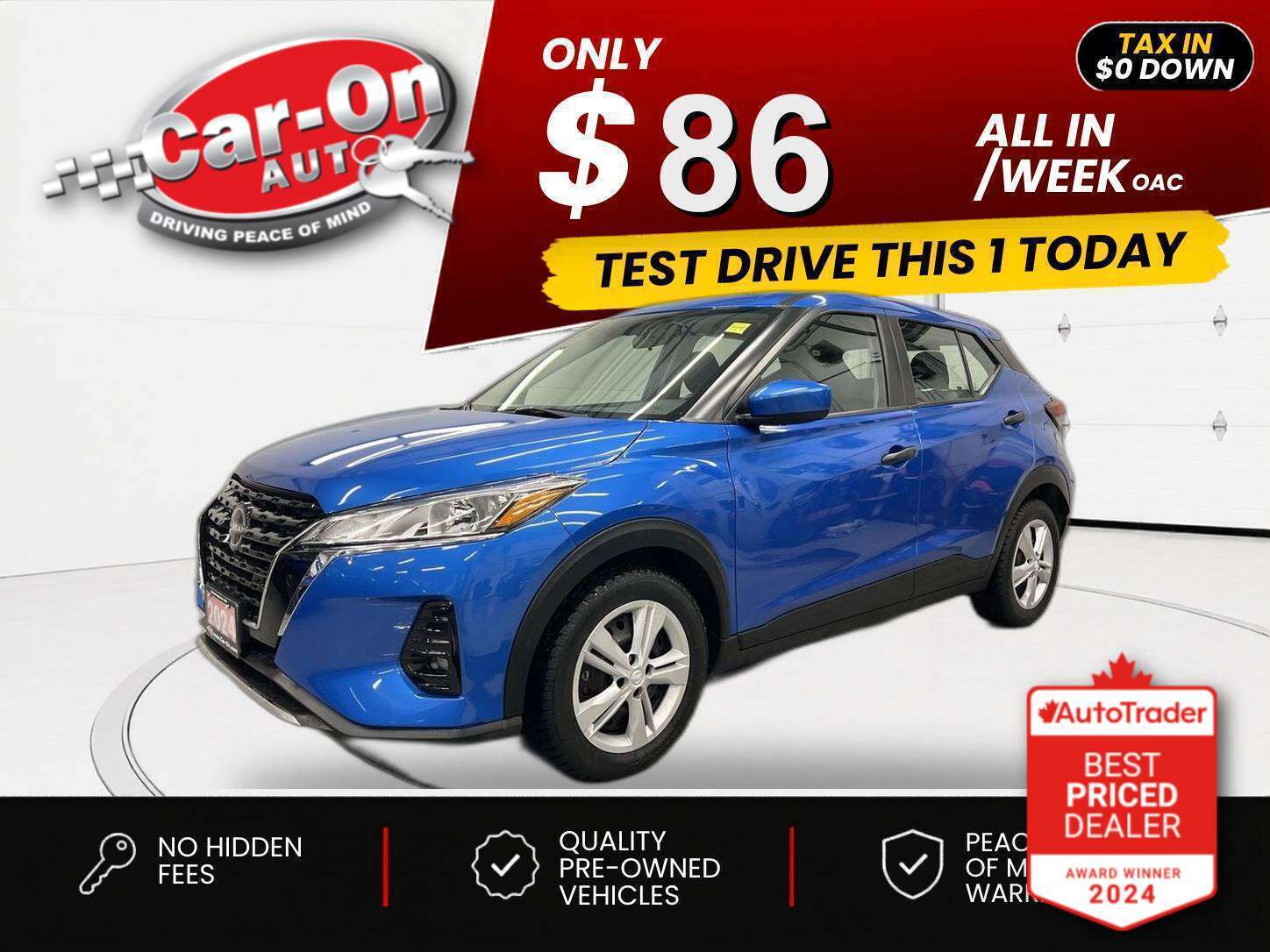 Blue 2024 Nissan Kicks S FWD SUV / Crossover Front-Wheel Drive Automatic
