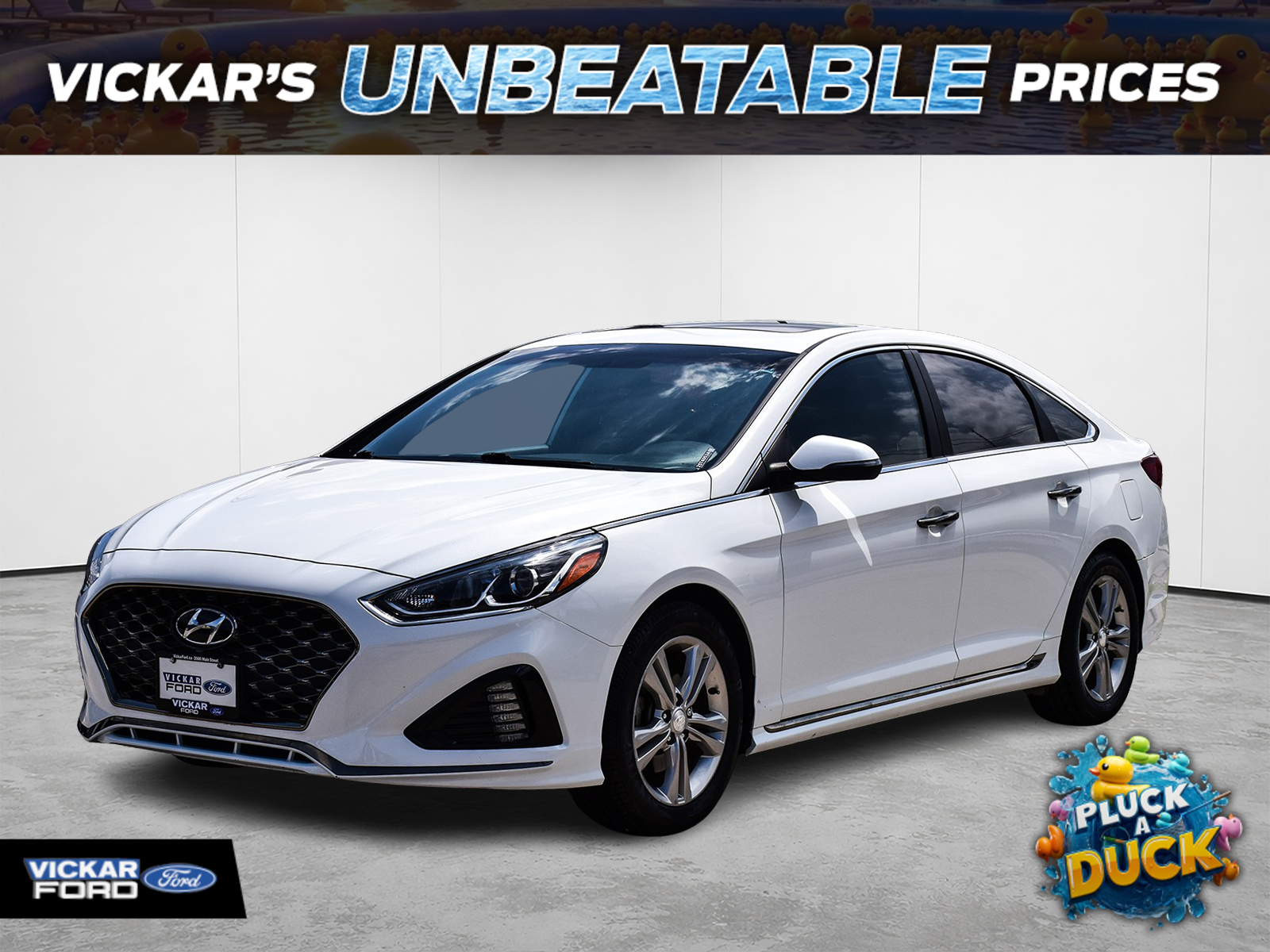White 2018 Hyundai Sonata Sport FWD Sedan Front-Wheel Drive 6-Speed Automatic