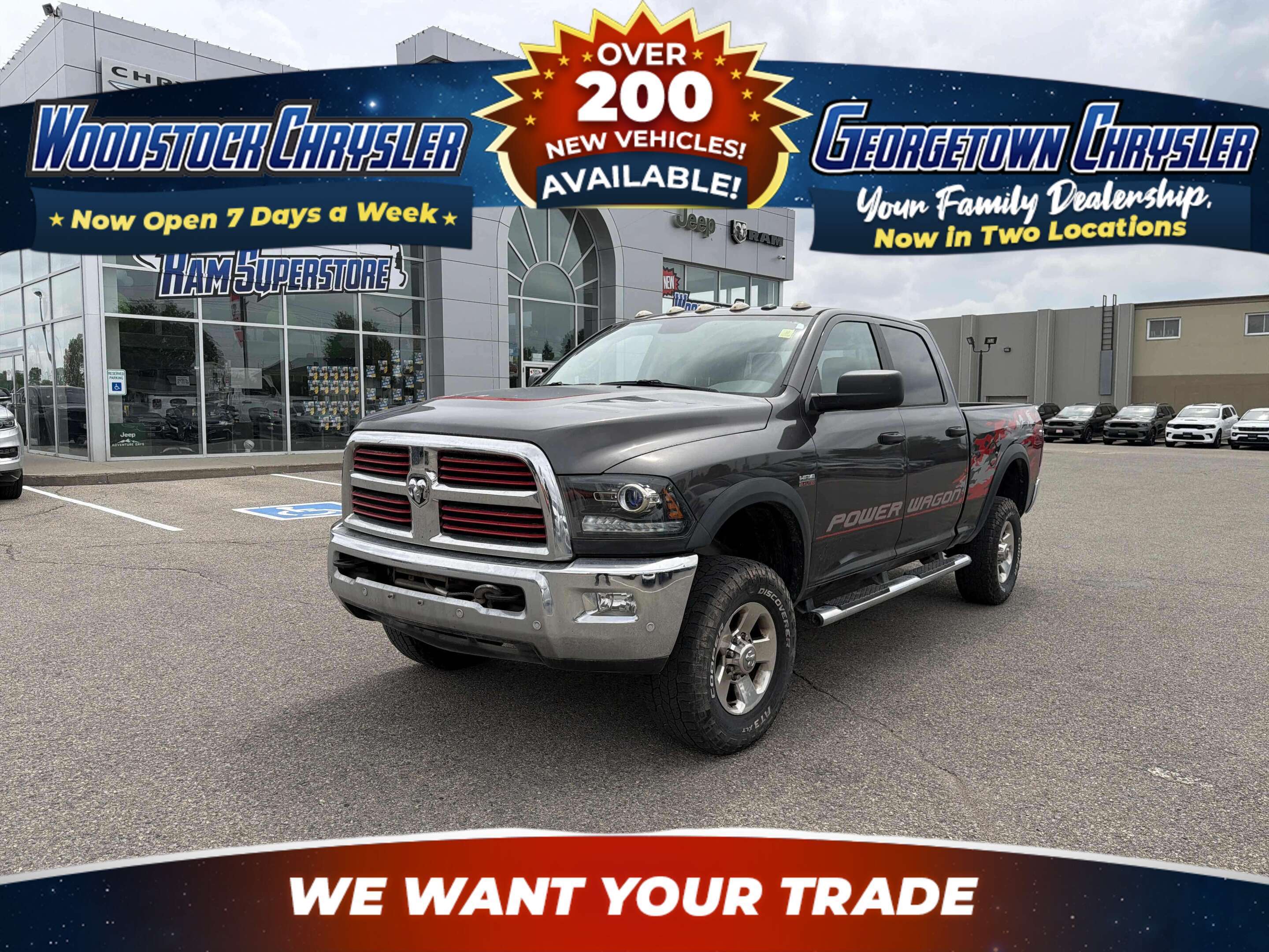 Gray 2016 RAM 2500 Power Wagon Crew Cab 4WD Pickup Truck Four-Wheel Drive Automatic