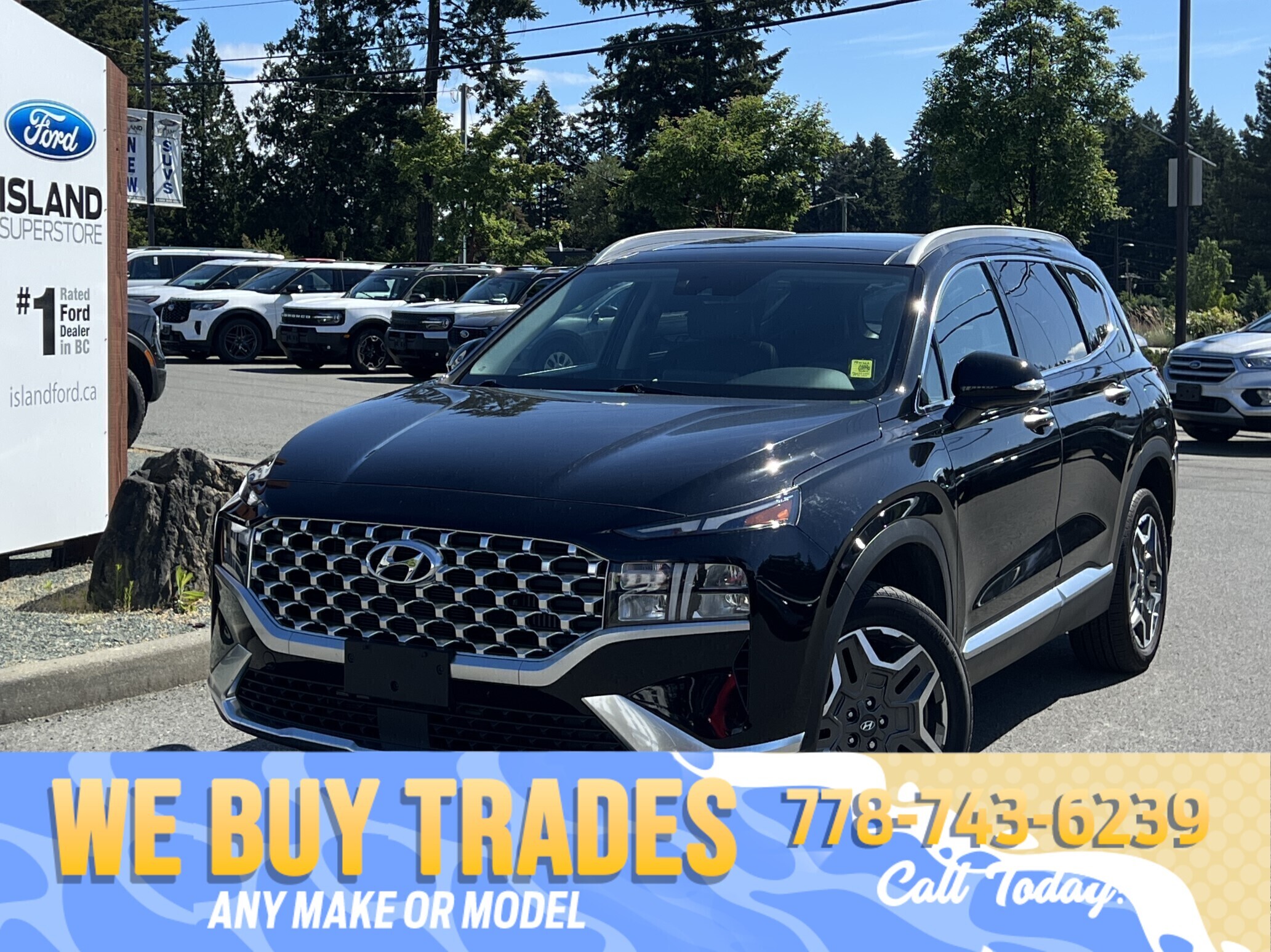 Black 2023 Hyundai Santa Fe Hybrid Luxury AWD SUV / Crossover Automatic