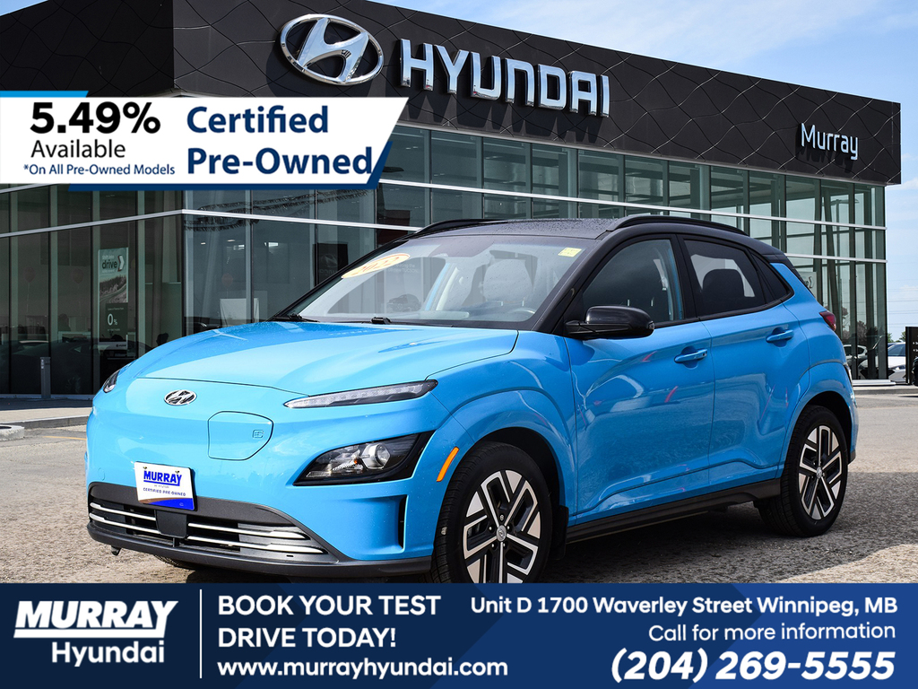 Surfy Blue w/Phantom Black Roof 2022 Hyundai Kona Electric Preferred FWD SUV / Crossover Automatic