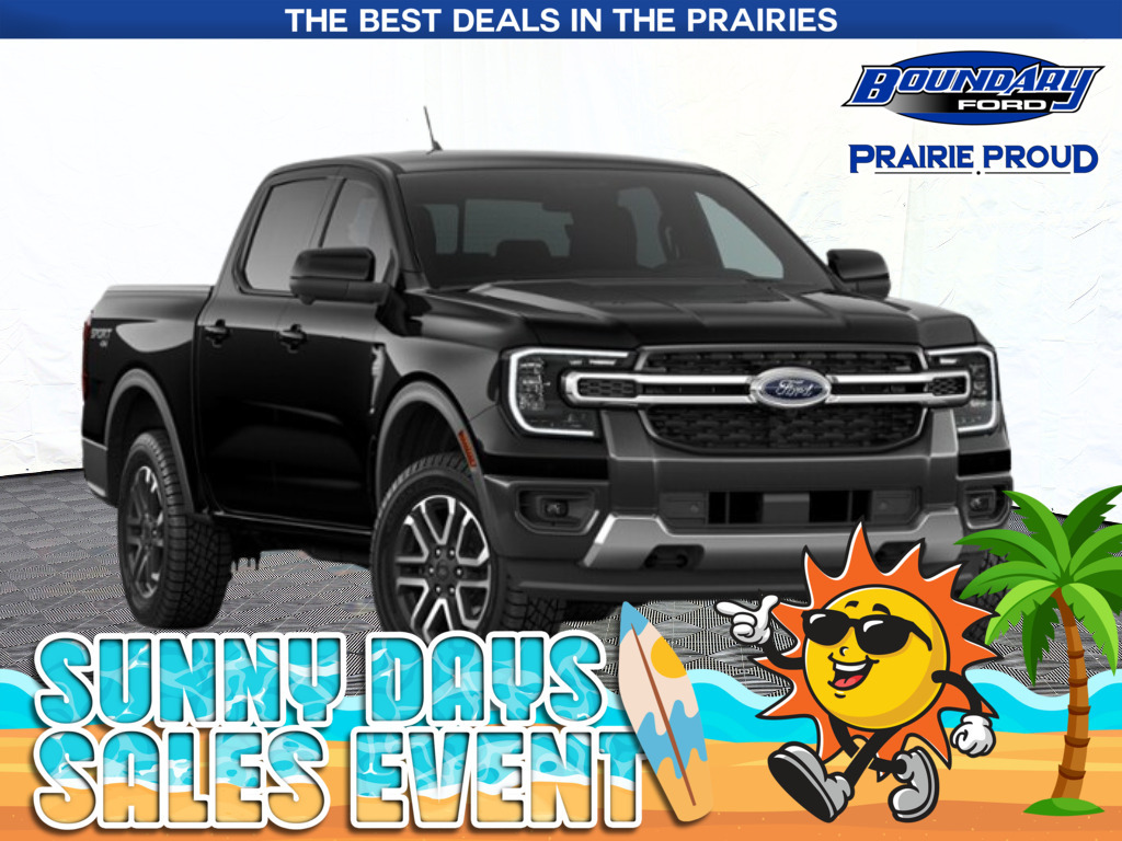 Black 2026 Ford Ranger Lariat SuperCrew 4WD Pickup Truck Four-Wheel Drive Automatic