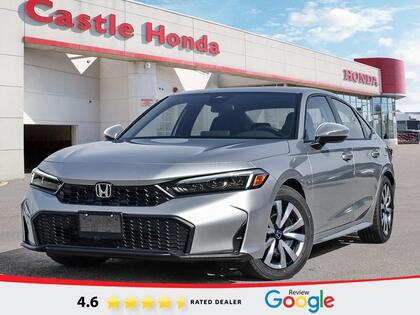Silver 2026 Honda Civic LX FWD Sedan Front-Wheel Drive Continuously Variable Transmission
