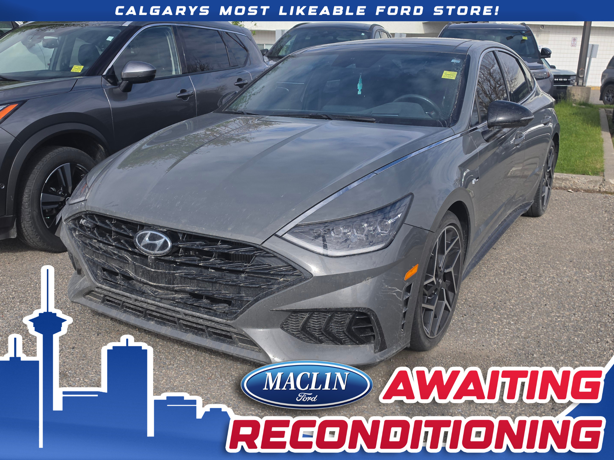 Gray 2022 Hyundai Sonata N Line FWD Sedan Front-Wheel Drive 8-Speed Automatic