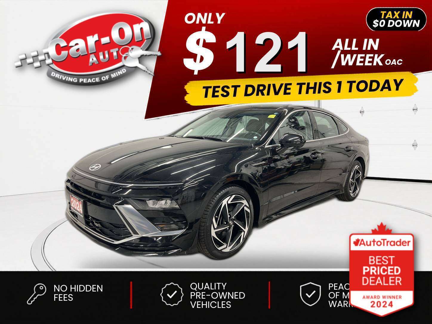 Black 2024 Hyundai Sonata Preferred-Trend FWD Sedan Automatic