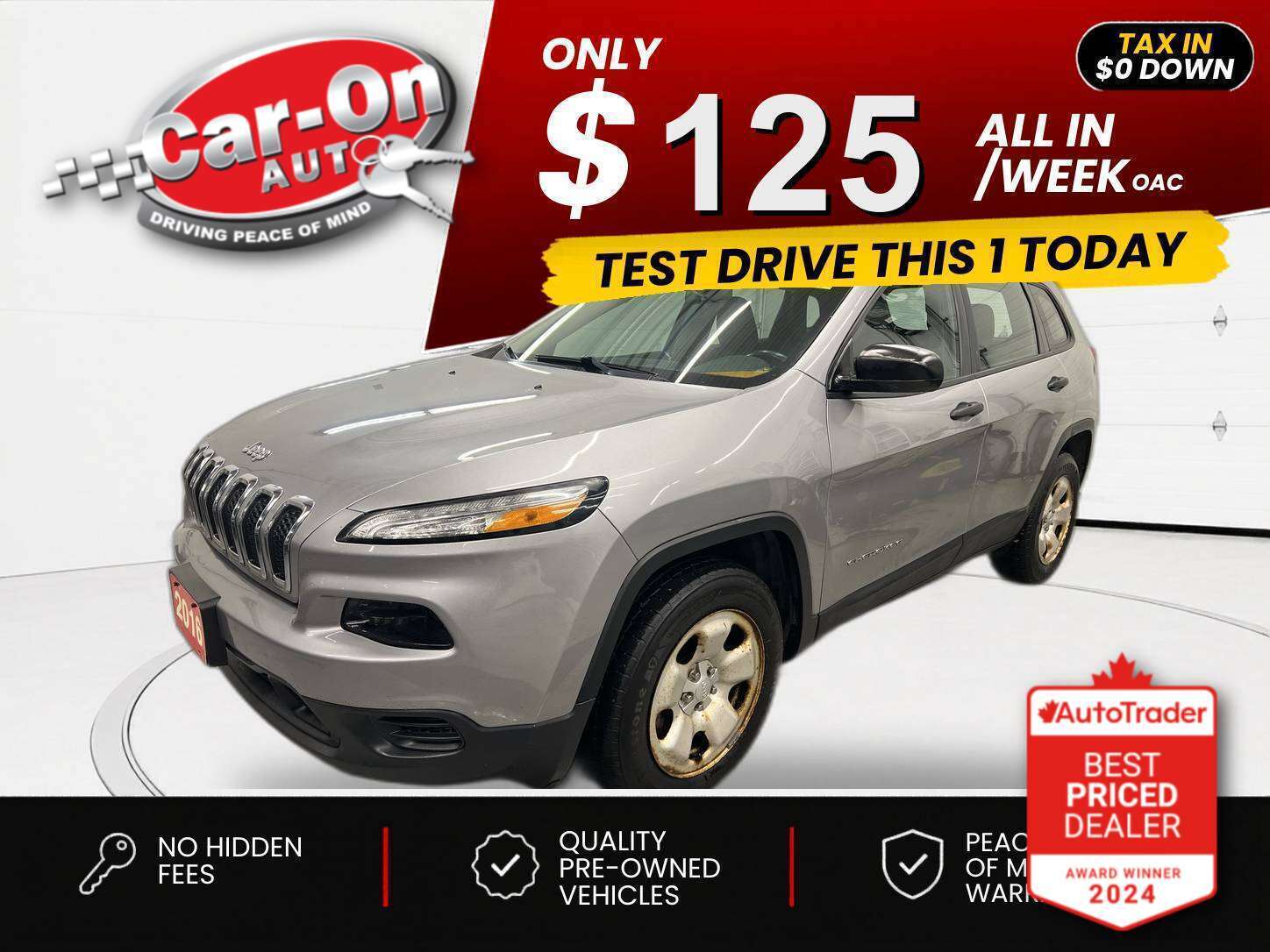 Silver 2016 Jeep Cherokee Sport 4WD SUV / Crossover Four-Wheel Drive Automatic