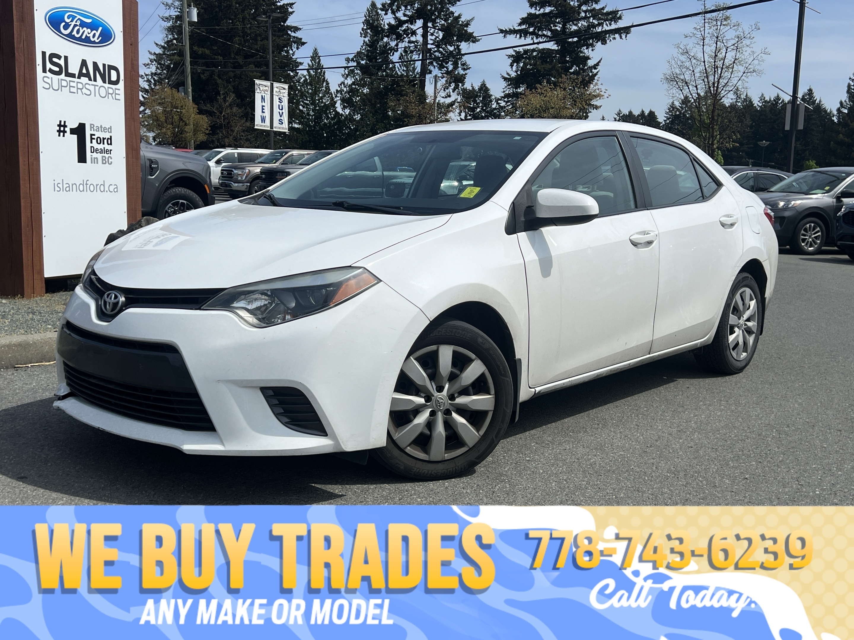 White 2016 Toyota Corolla LE Sedan Front-Wheel Drive Automatic