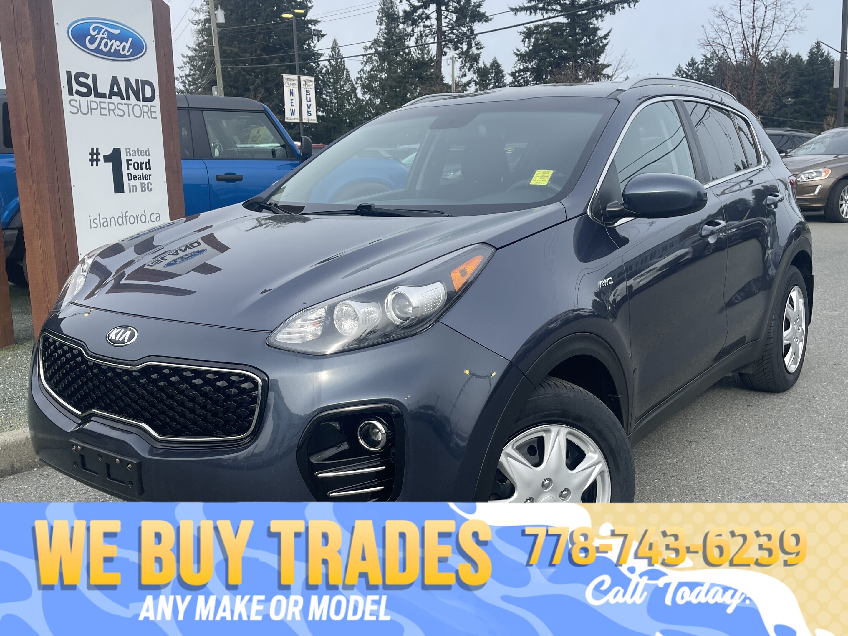 Blue 2019 Kia Sportage LX AWD SUV / Crossover All-Wheel Drive Automatic