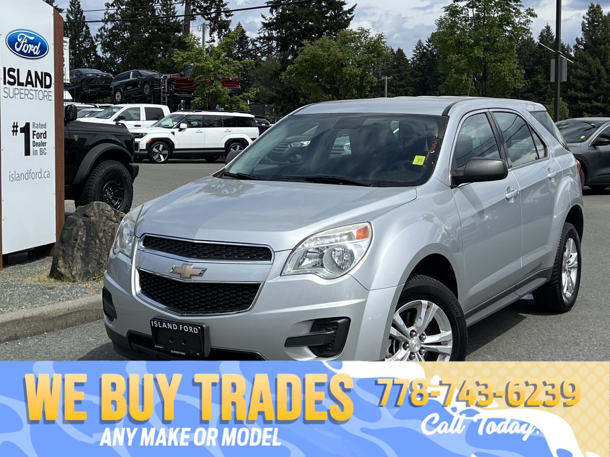 Silver 2015 Chevrolet Equinox LS AWD SUV / Crossover All-Wheel Drive Automatic