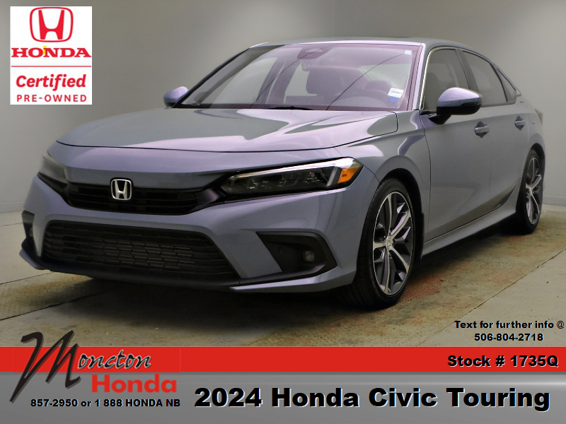 Black 2024 Honda Civic Touring FWD Sedan Front-Wheel Drive Continuously Variable Transmission