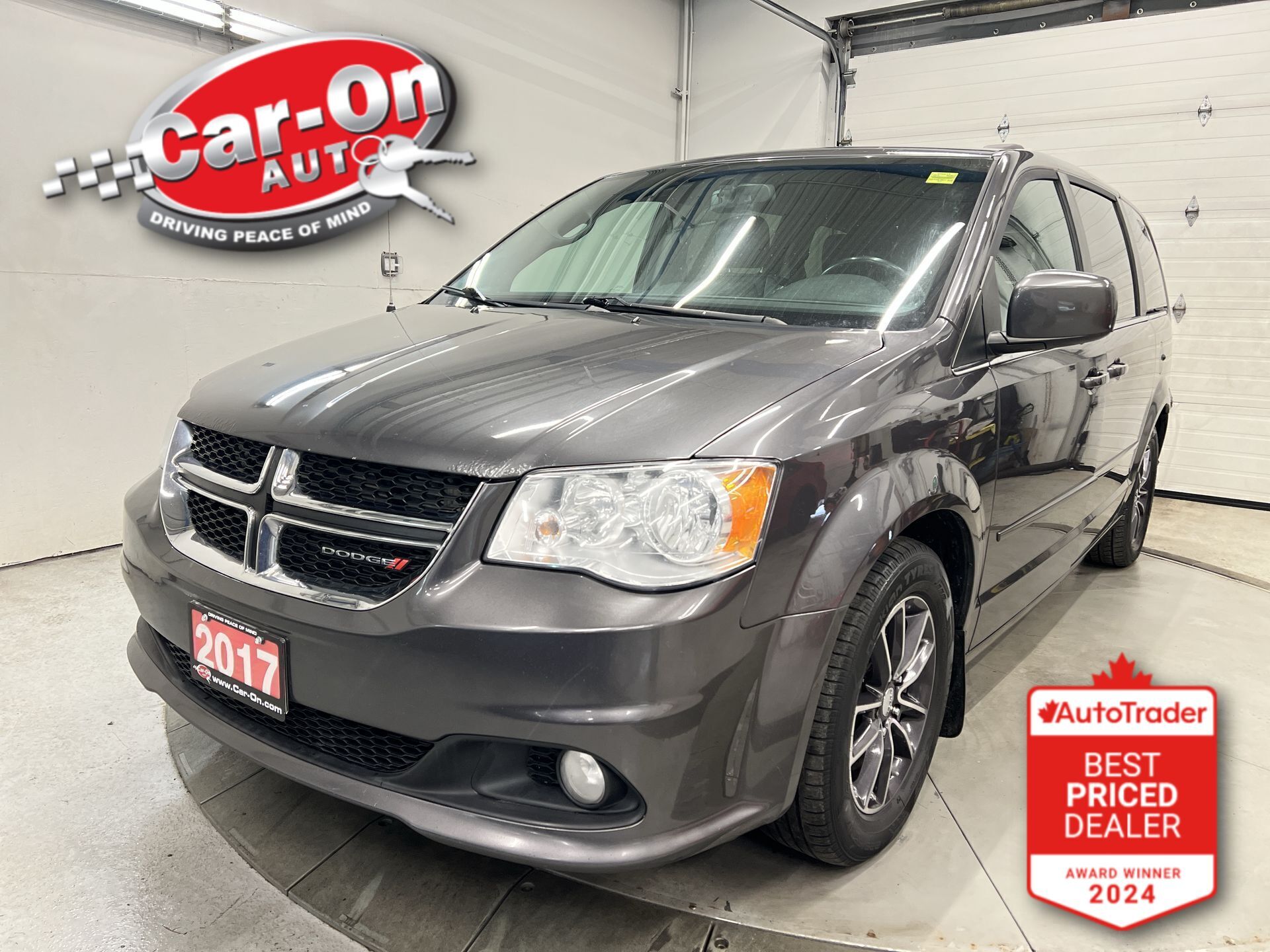 Gray 2017 Dodge Grand Caravan SXT Premium Plus FWD Minivan Front-Wheel Drive Automatic
