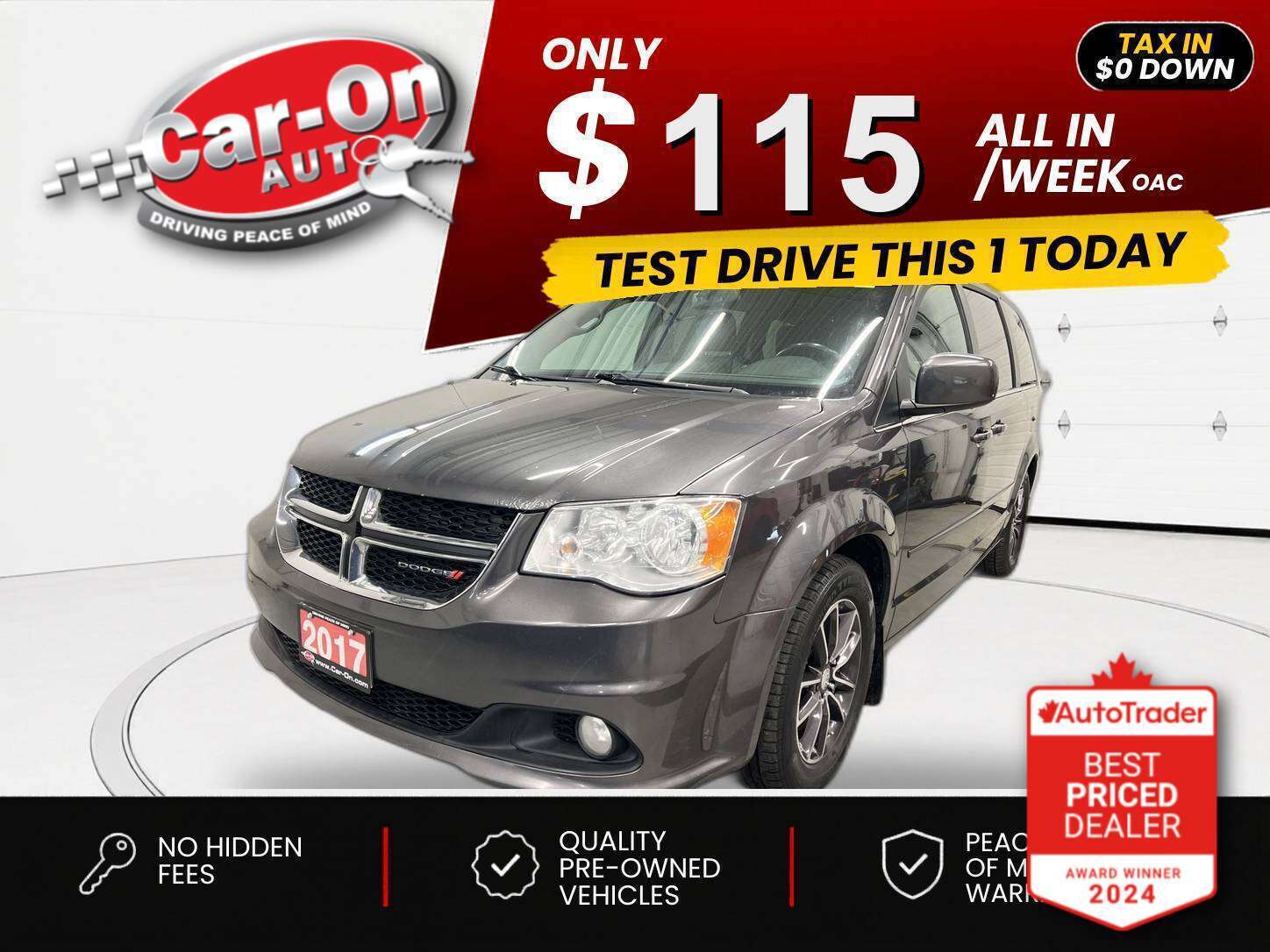 Gray 2017 Dodge Grand Caravan Minivan Front-Wheel Drive Automatic