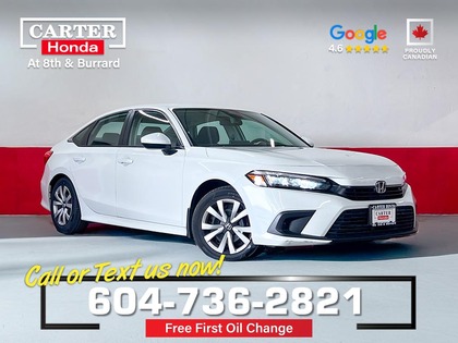 White 2024 Honda Civic LX-B FWD Sedan Continuously Variable Transmission