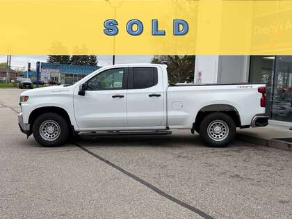 White 2021 Chevrolet Silverado 1500 Work Truck Double Cab 4WD Pickup Truck Four-Wheel Drive 6-Speed Automatic