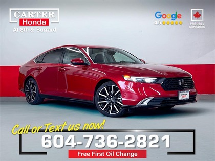 Red 2024 Honda Accord Hybrid Touring FWD Sedan Front-Wheel Drive Continuously Variable Transmission