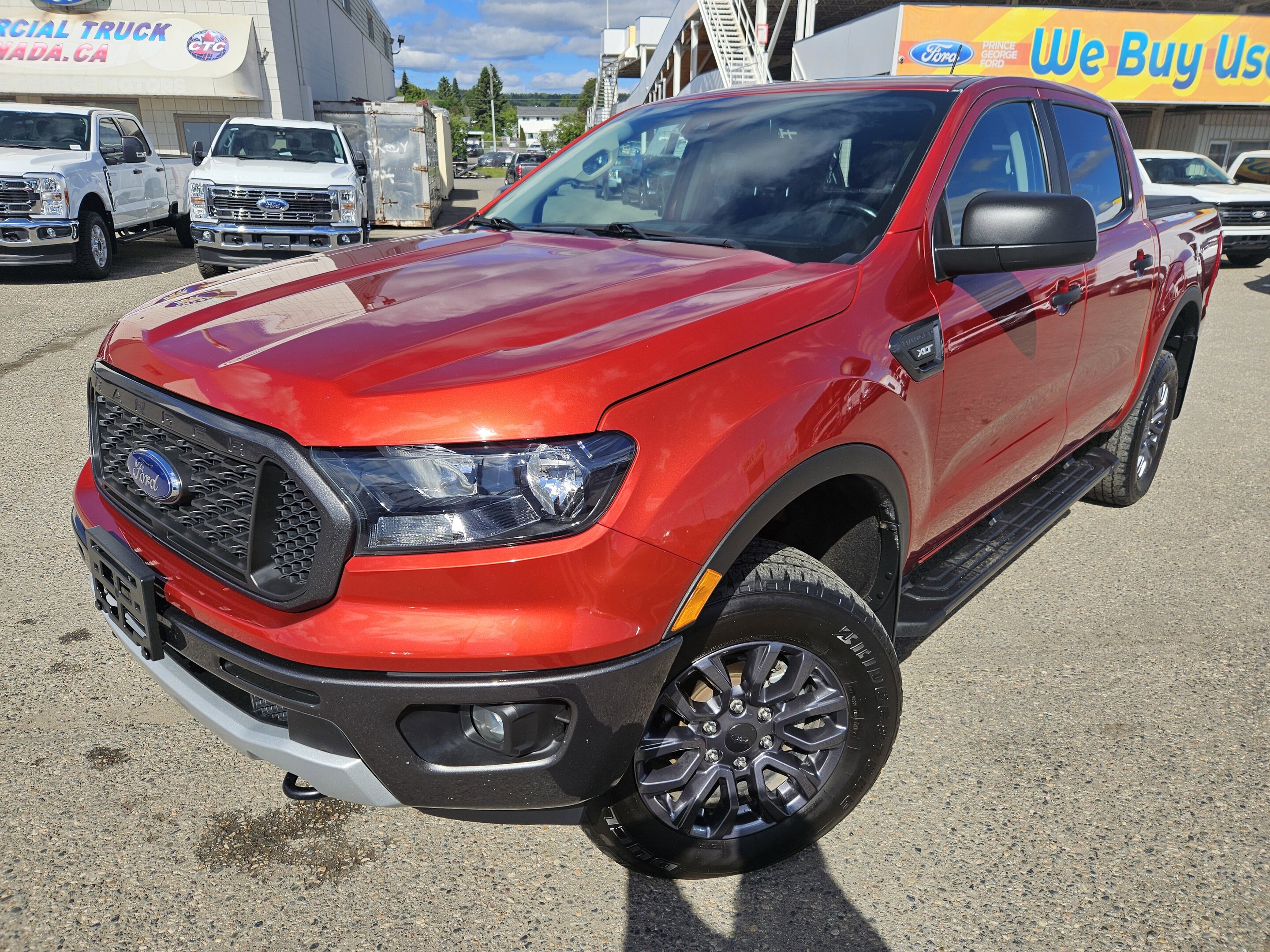 Red 2022 Ford Ranger XLT SuperCrew 4WD Pickup Truck Four-Wheel Drive Automatic
