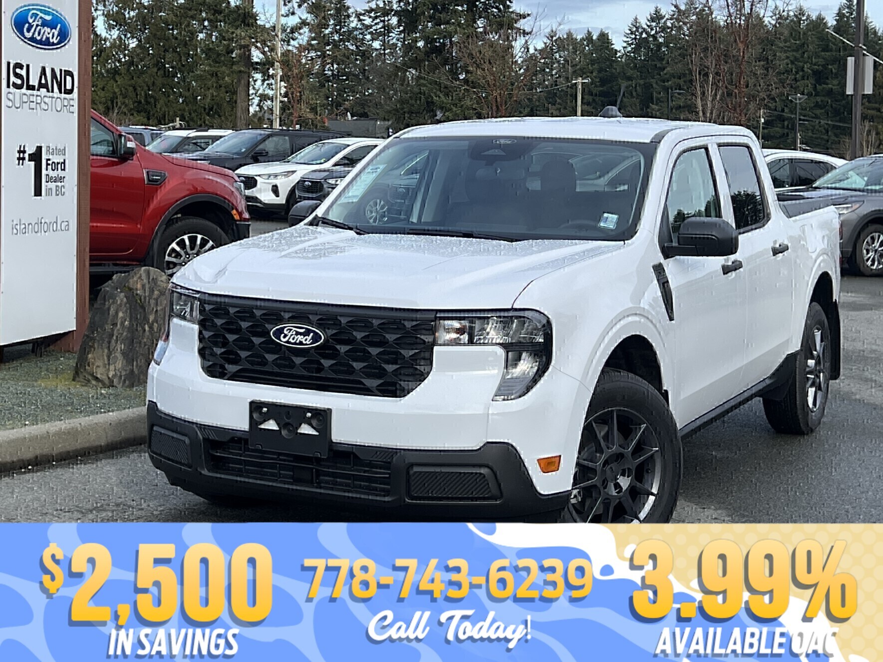 White 2026 Ford Maverick XL SuperCrew AWD Pickup Truck All-Wheel Drive Automatic