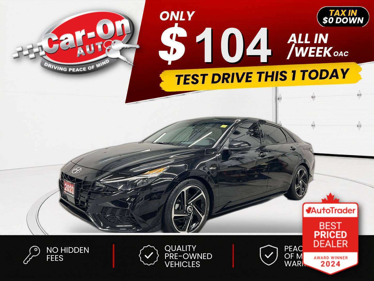 Black 2023 Hyundai Elantra N Line FWD Sedan Front-Wheel Drive Automatic