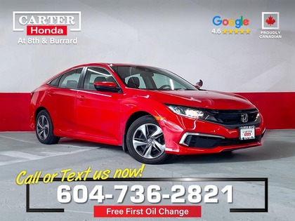 Red 2020 Honda Civic LX Sedan FWD Sedan Front-Wheel Drive Continuously Variable Transmission