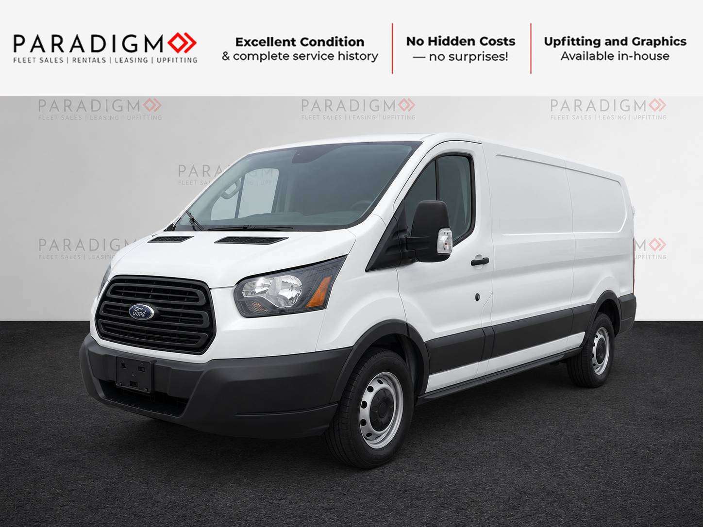 White 2019 Ford Transit Cargo 250 Low Roof LWB RWD with 60/40 Passenger-Side Doors Van Rear-Wheel Drive 6-Speed Automatic