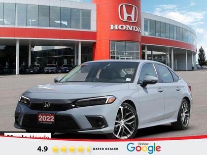 Gray 2022 Honda Civic Touring FWD Sedan Front-Wheel Drive Automatic