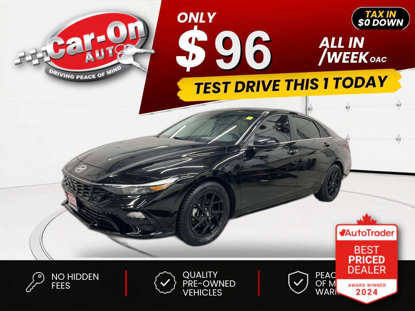 Black 2024 Hyundai Elantra Hybrid Automatic