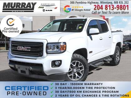 White 2019 GMC Canyon All Terrain Crew Cab 4WD with Cloth Pickup Truck Four-Wheel Drive Automatic