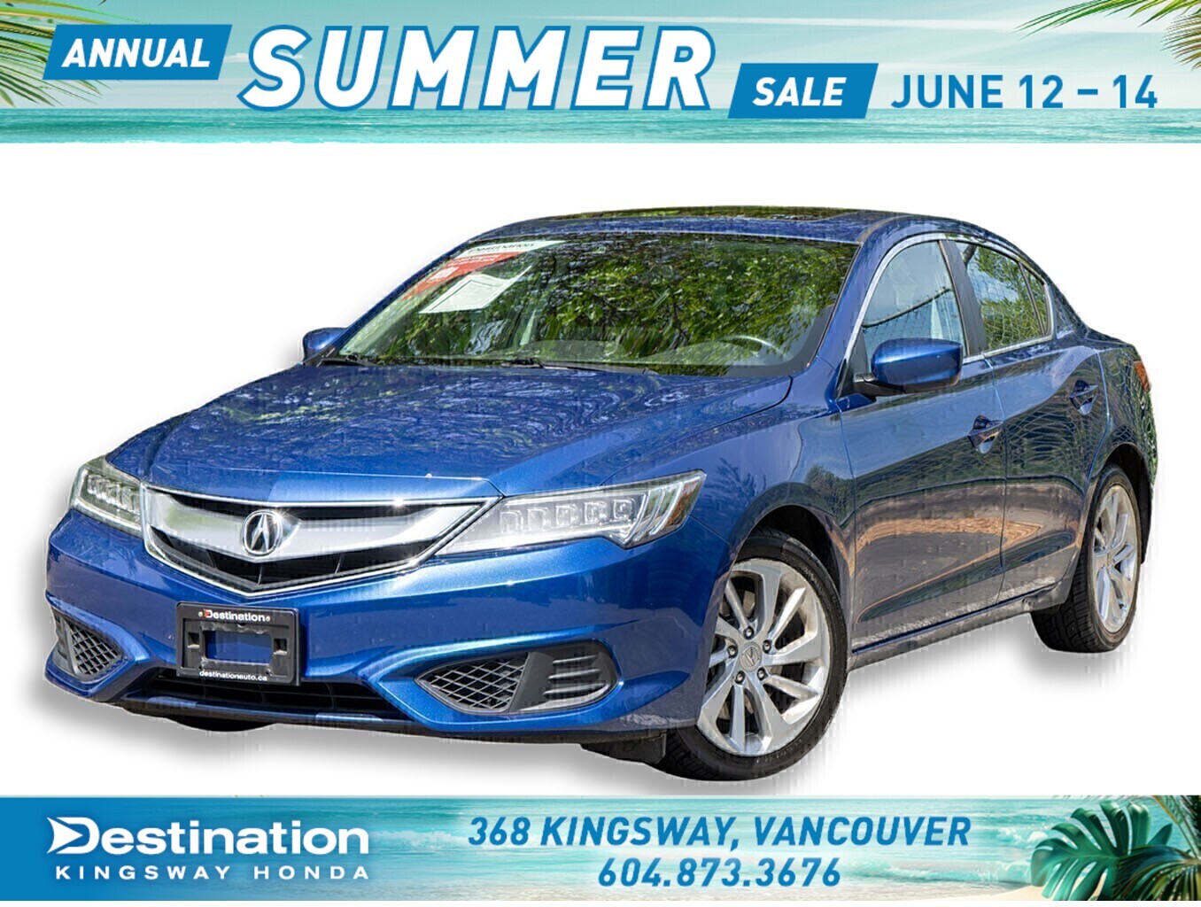Blue 2018 Acura ILX FWD with Premium Package Sedan Front-Wheel Drive Automatic